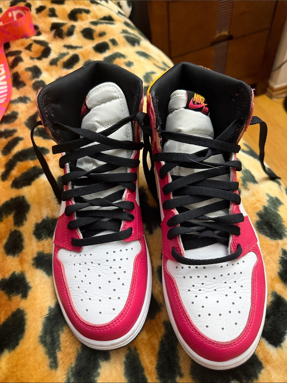Nike Pink, White and Black High-Top Sneakers